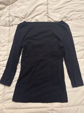 Amazon Essentials Black Boatneck Long Sleeve Top